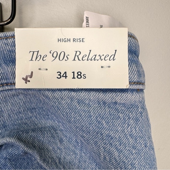 Abercrombie and Fitch High Rise 90s Relaxed Jean Rolled Cuff Size 18 NWT Baggy - Picture 8 of 11